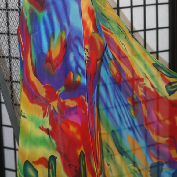 Colourful Gown with Sheer Layers - Picture 6 of 9